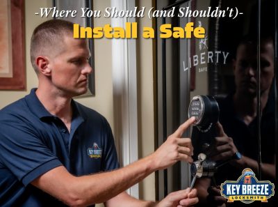 Owner of Key Breeze Locksmith opening a Liberty Safe for a customer in Naples, FL